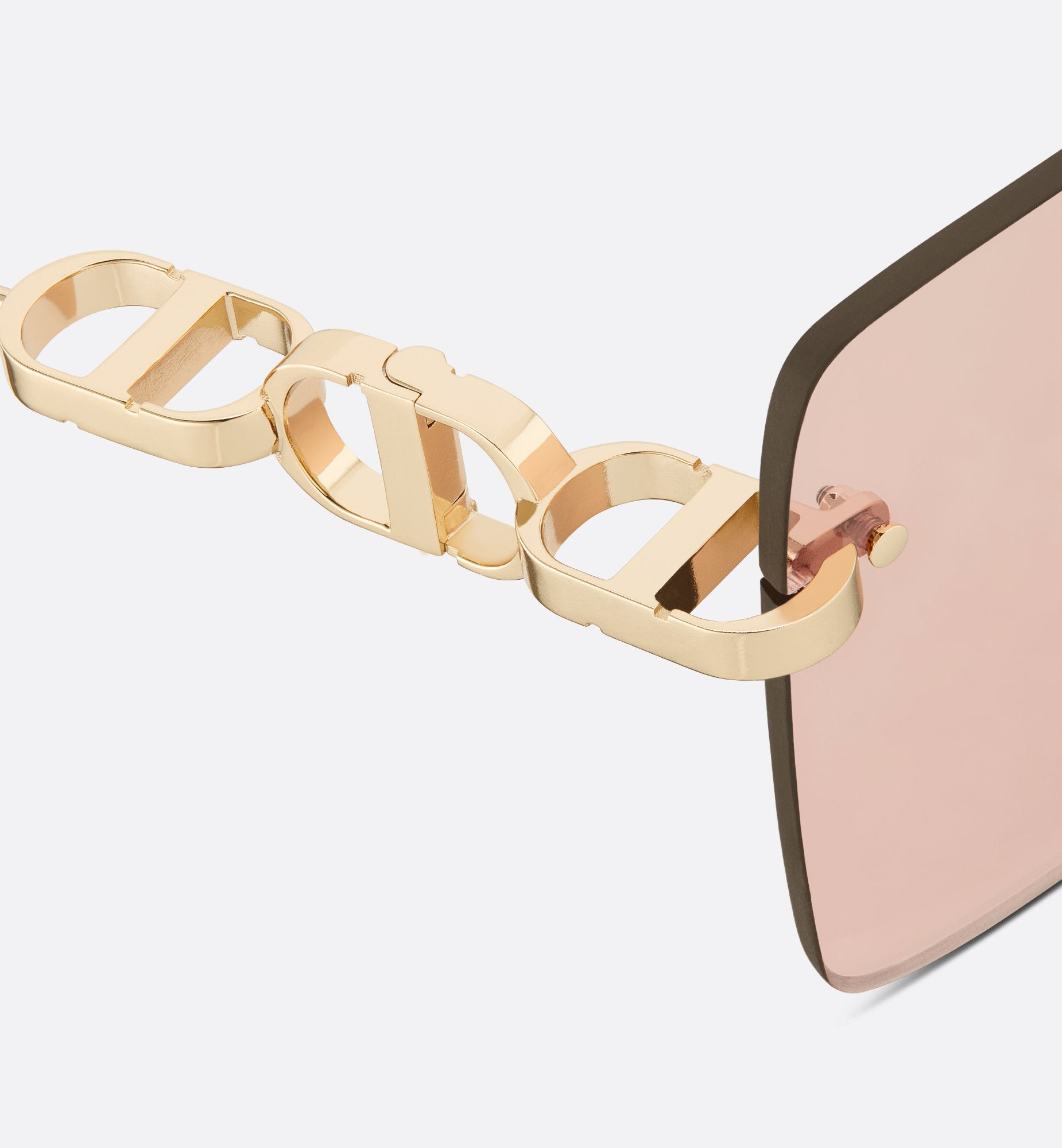 Cd Chain M1U Nude Square Sunglasses