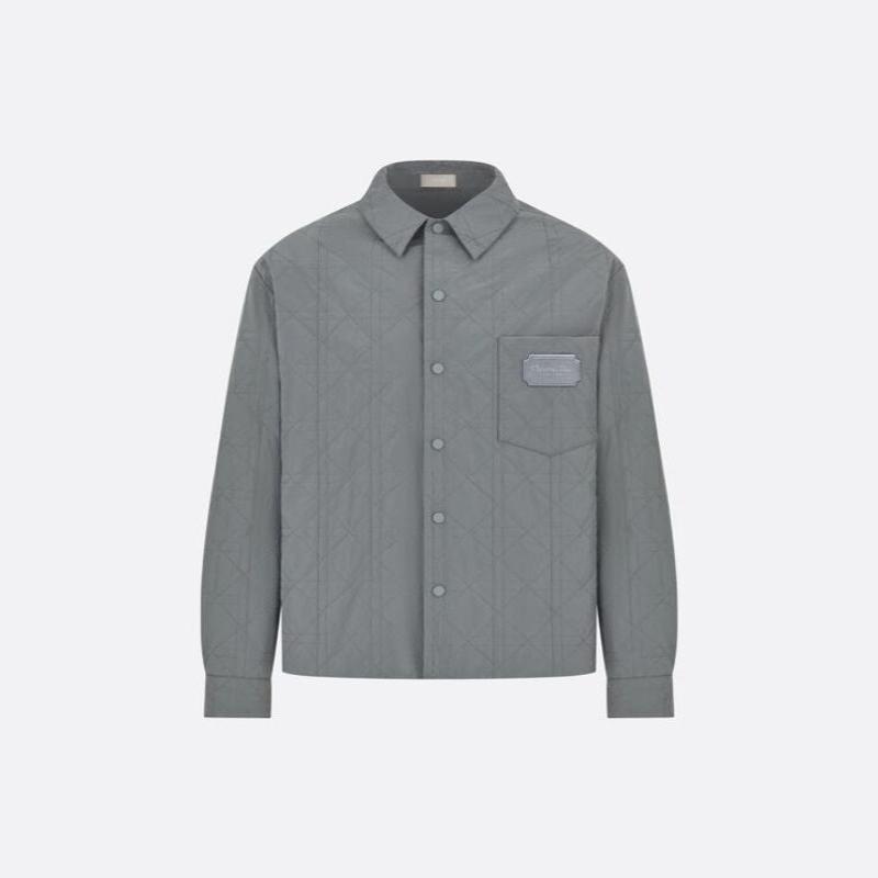 Cannage Overshirt Gray Technical Fabric