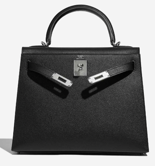 Hermes Kelly 28 Epsom Black Sands