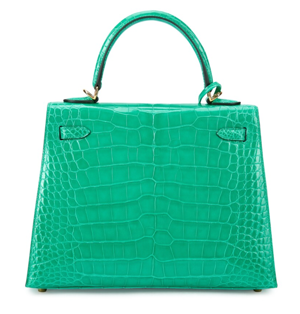 Kelly 25 Sellier - Vert Jade Alligator