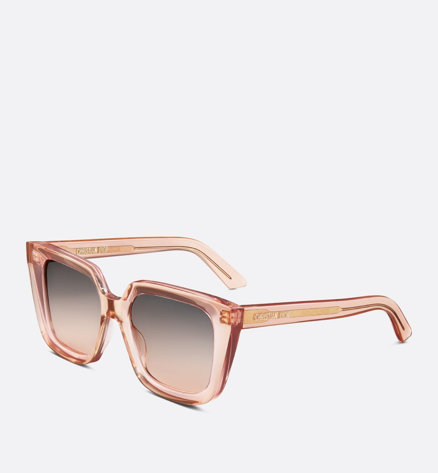 Diormidnight S1I Transparent Pink Square Sunglasses