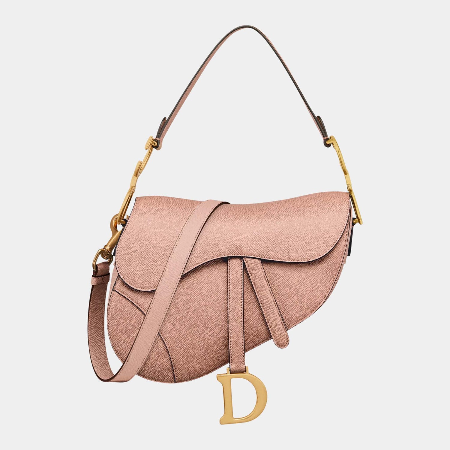 Dior Saddle Bag With Strap, Blush, front