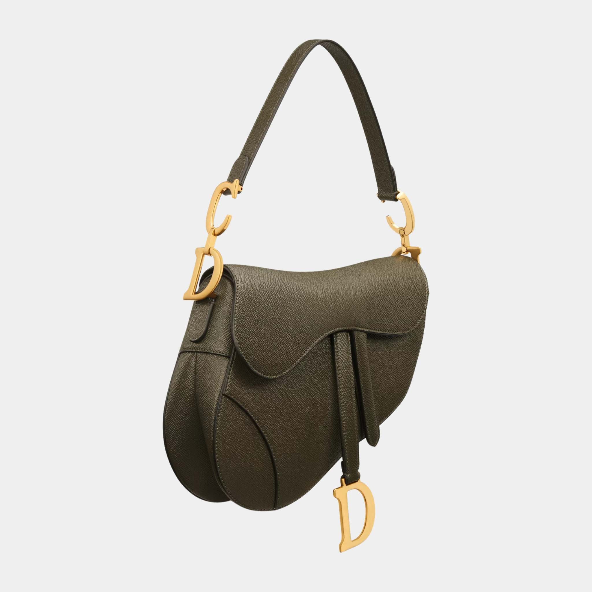 Dior Saddle Bag With Strap, Khaki, side