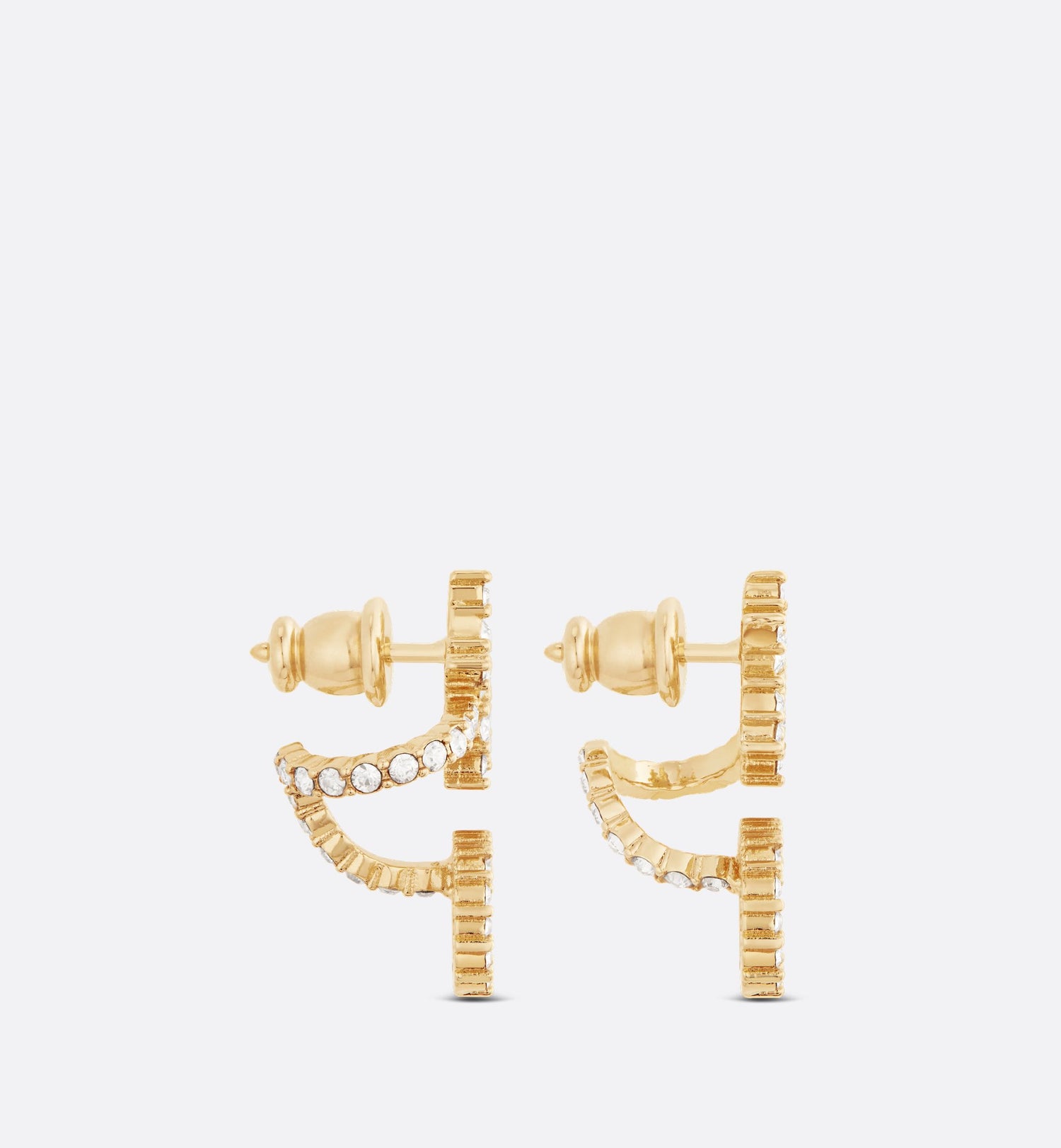 Clair D Lune Earrings Gold Finish Metal And White Crystals