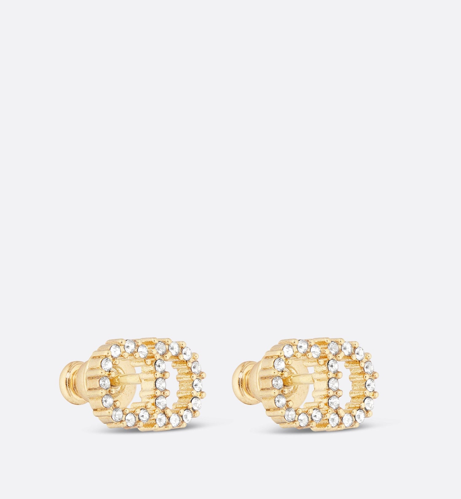 Clair D Lune Earrings Gold Finish Metal And White Crystals