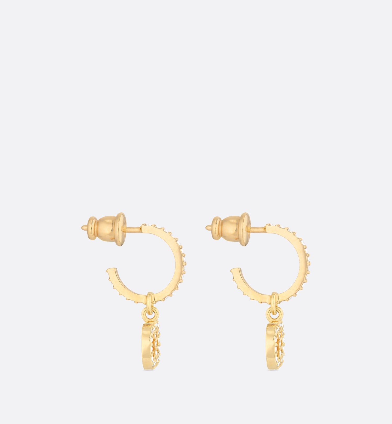 Clair D Lune Earrings Gold Finish Metal And White Crystals