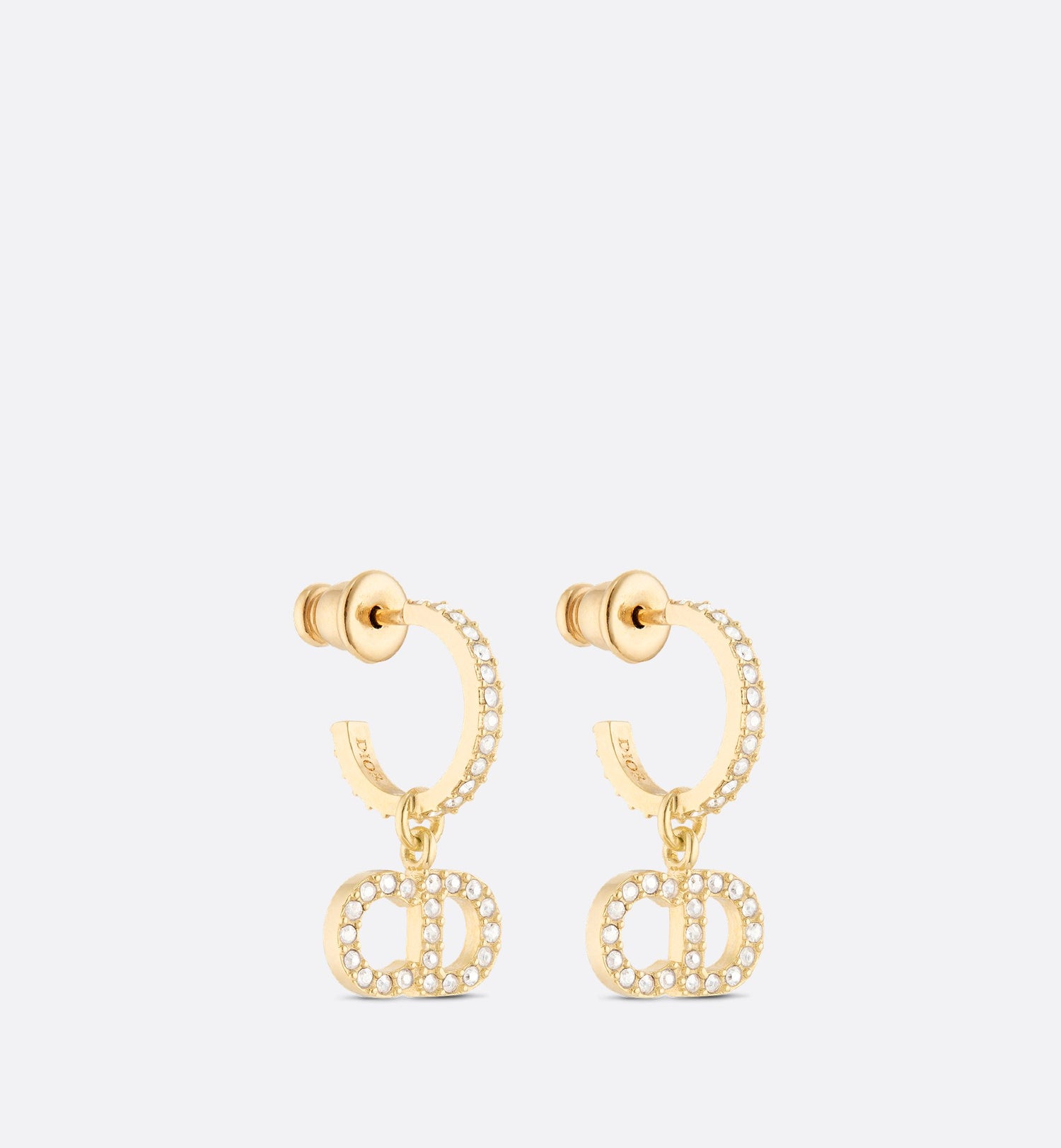 Clair D Lune Earrings Gold Finish Metal And White Crystals