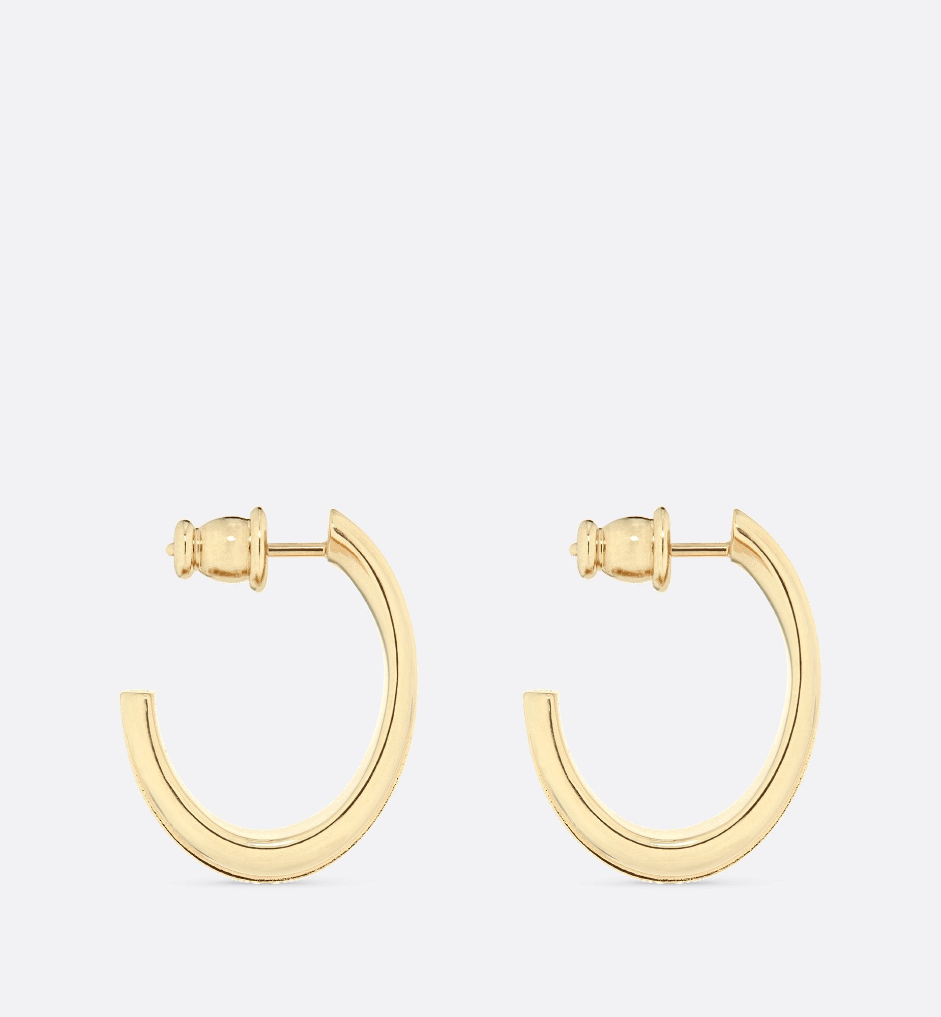 Code Earrings Gold Finish Metal And White Lacquer