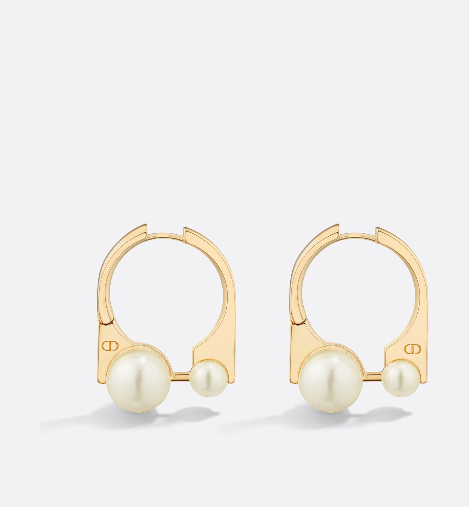 Medium Dior Tribales New Look Earrings Gold Finish Metal And White Resin Pearls