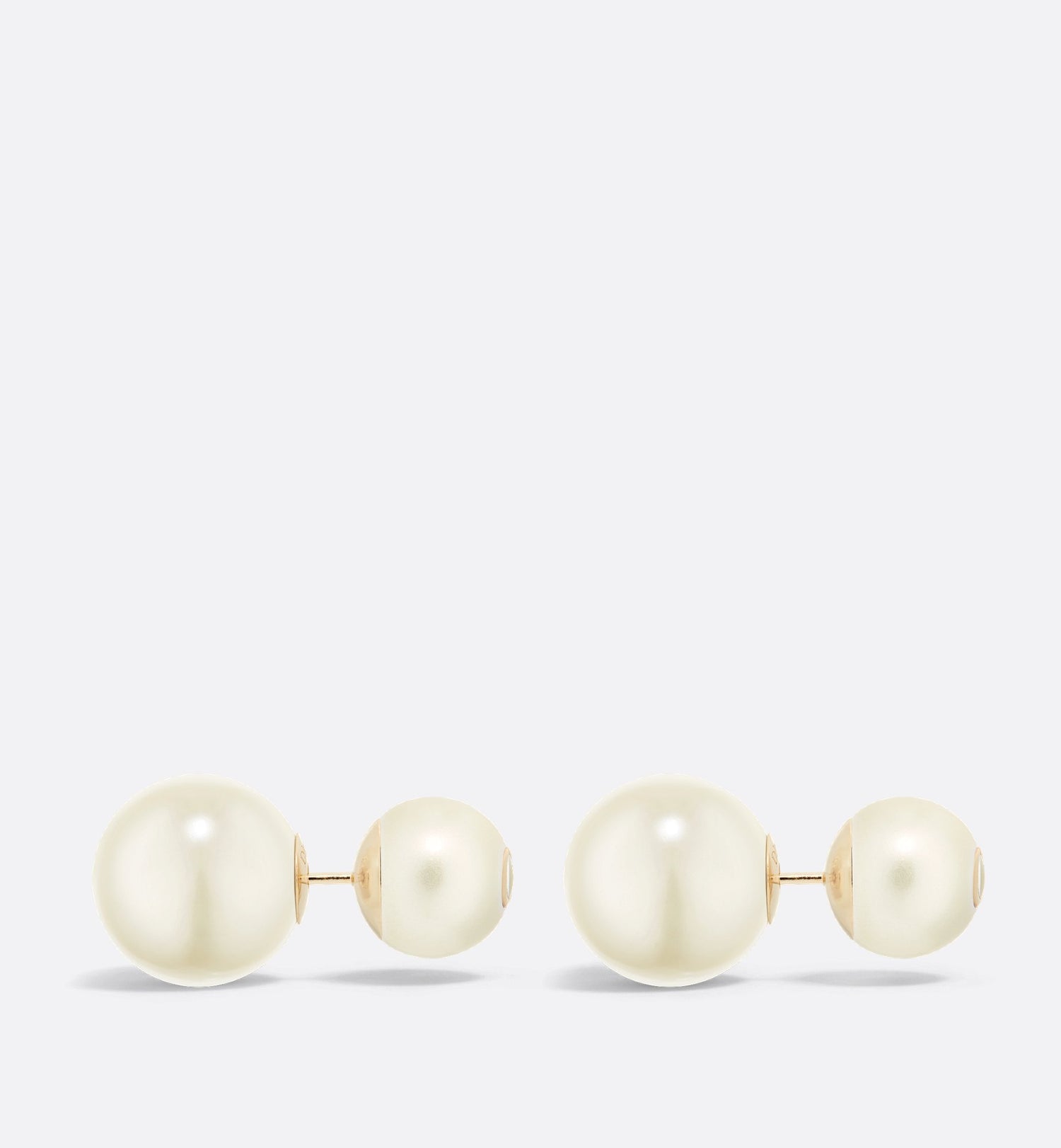 Tribales Earrings Matte Gold Finish Metal And White Resin Pearls