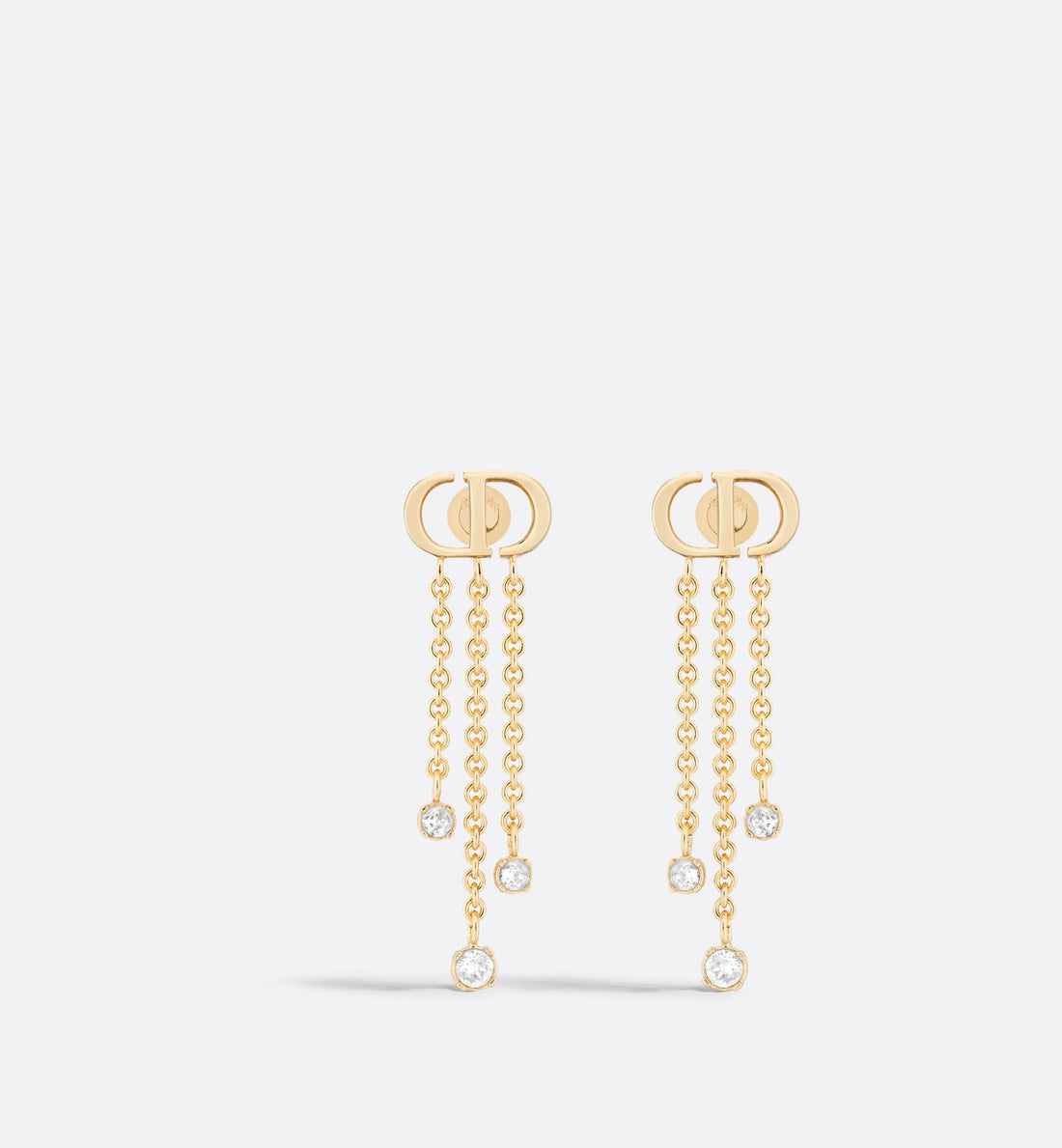 Petit Cd Treasure Earrings Gold Finish Metal And Silver-Tone Crystals