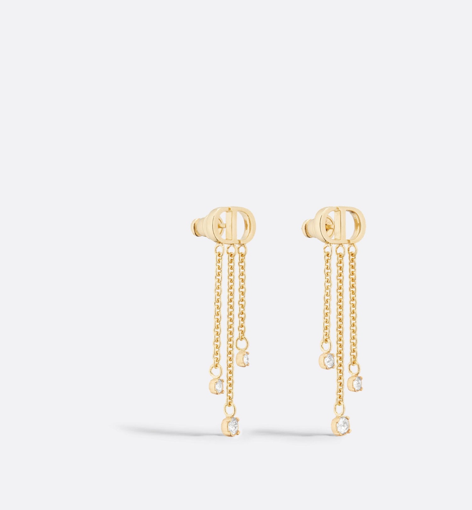 Petit Cd Treasure Earrings Gold Finish Metal And Silver-Tone Crystals