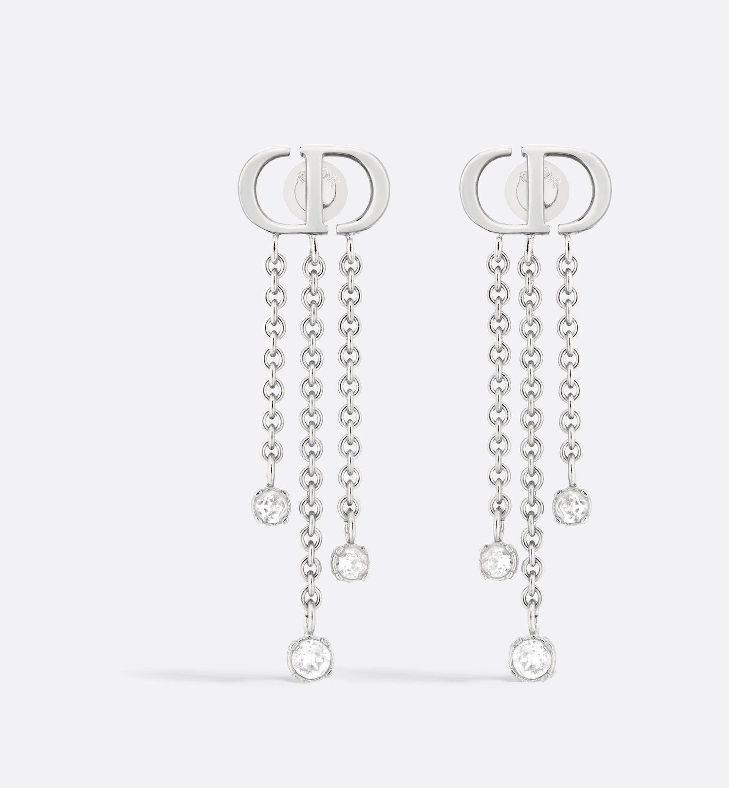 Petit Cd Treasure Earrings Silver Finish Metal And Silver-Tone Crystals