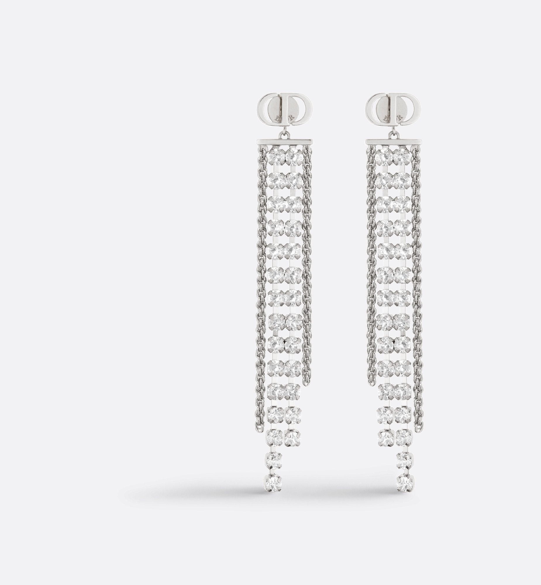 Sparkle Earrings Palladium Finish Metal And Silver-Tone Crystals