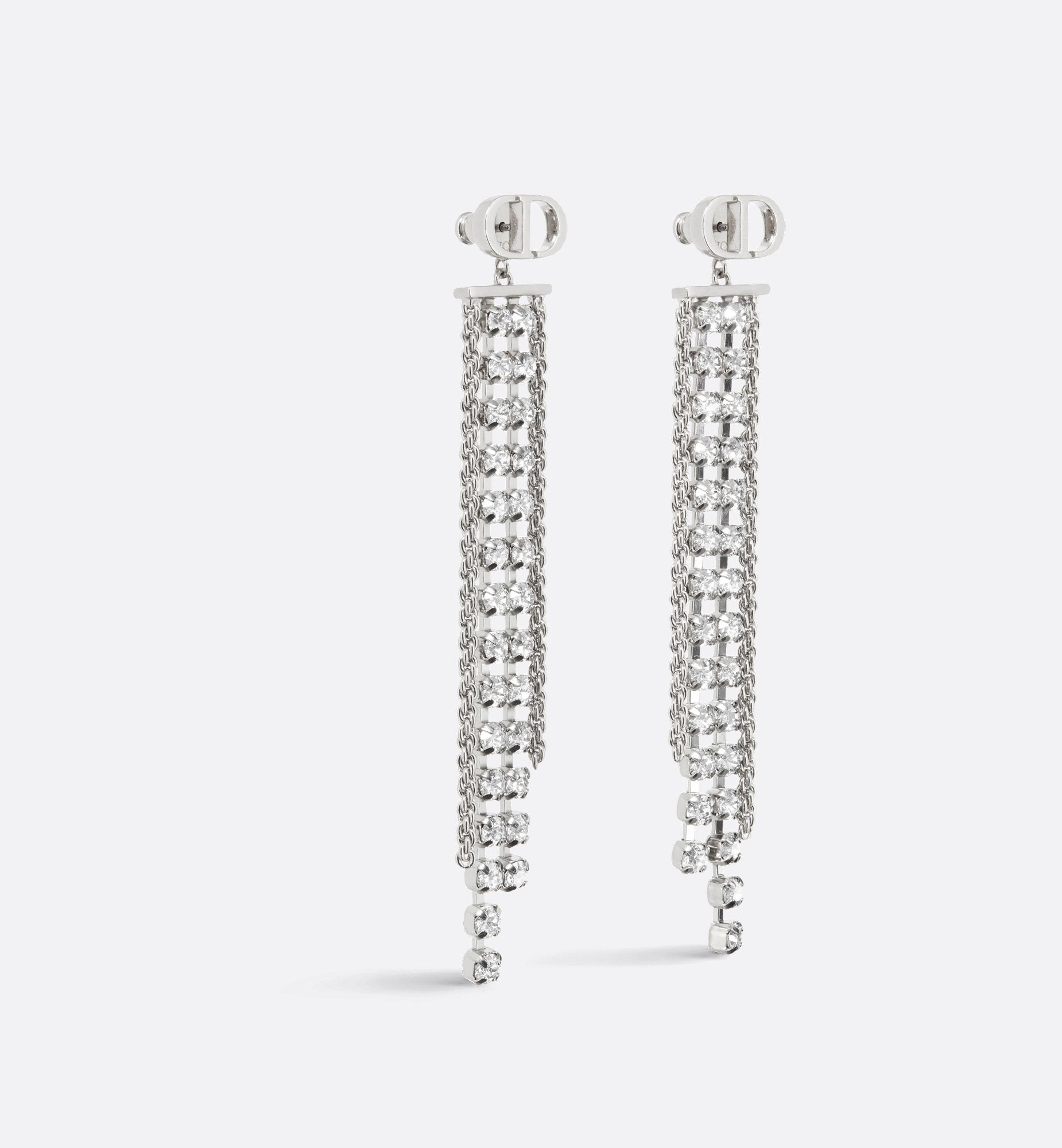 Sparkle Earrings Palladium Finish Metal And Silver-Tone Crystals