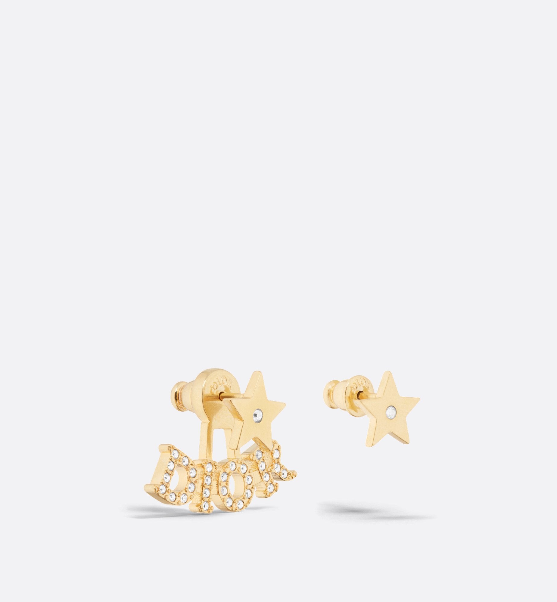 DioREvolution Earrings Gold Finish Metal And Silver-Tone Crystals