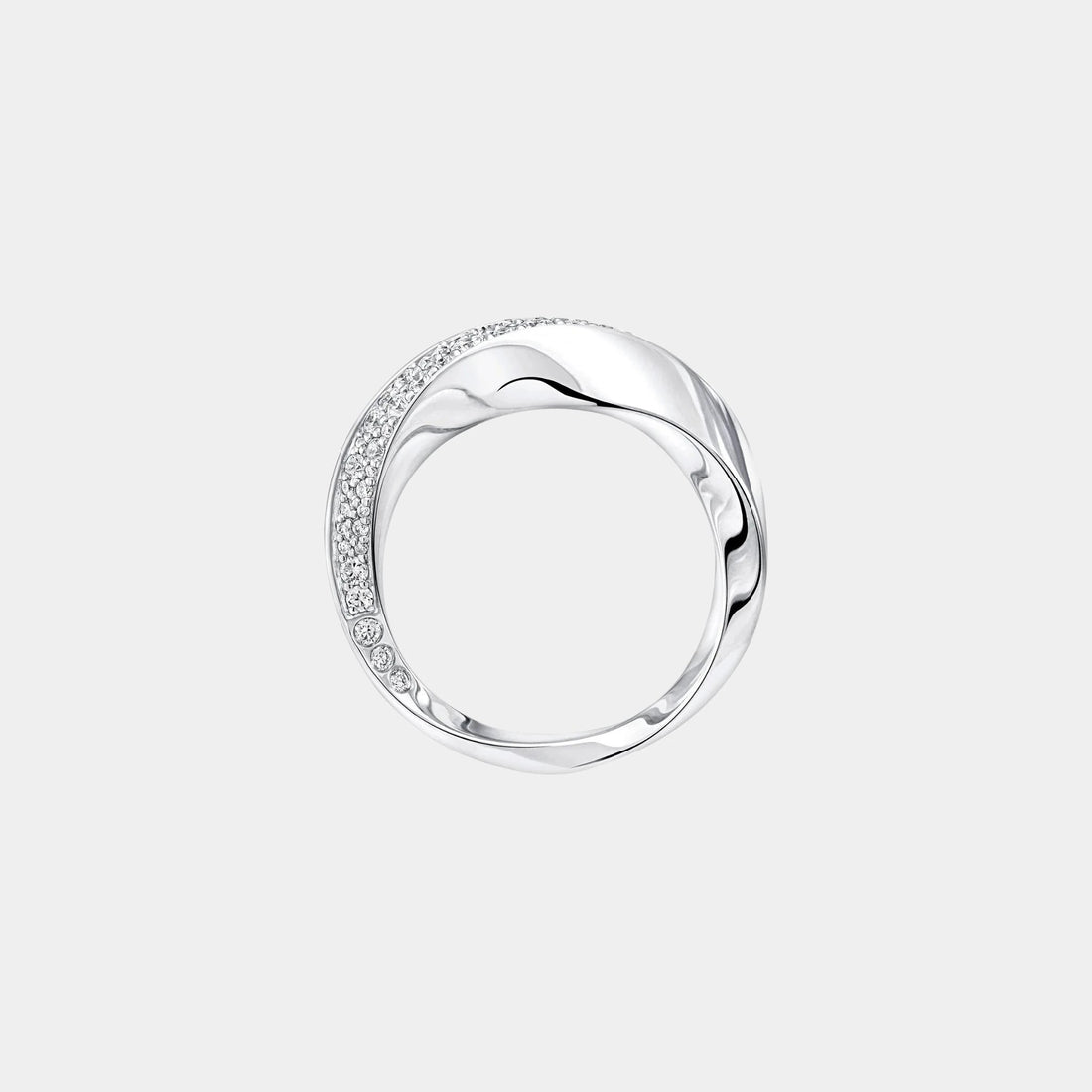 Spiral Diamond Ring White Gold