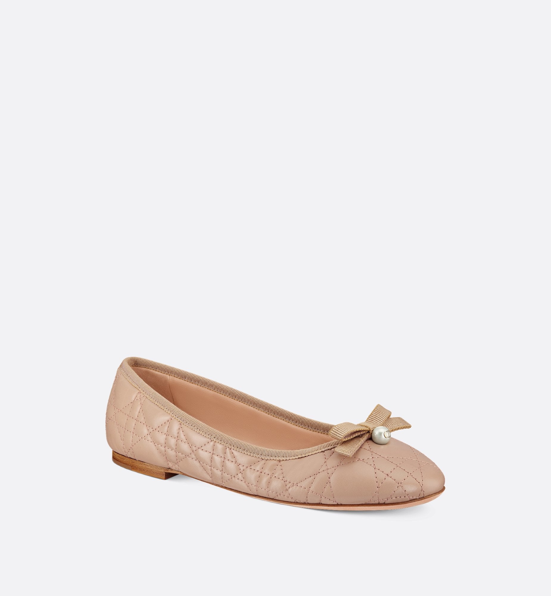 Dior Ballet Flat Nude Quilted Cannage Calfskin