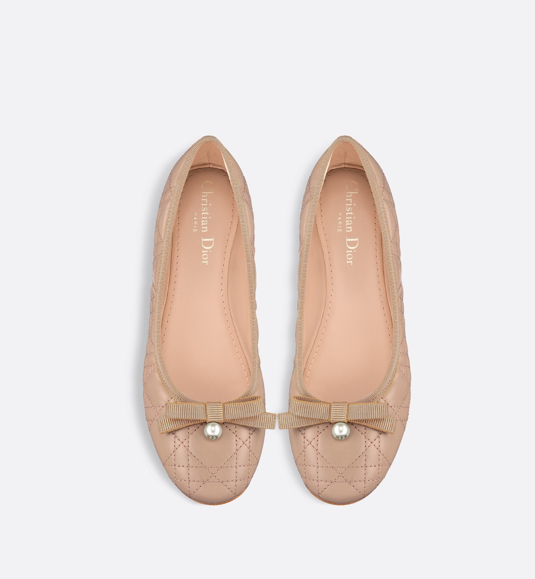 Dior Ballet Flat Nude Quilted Cannage Calfskin