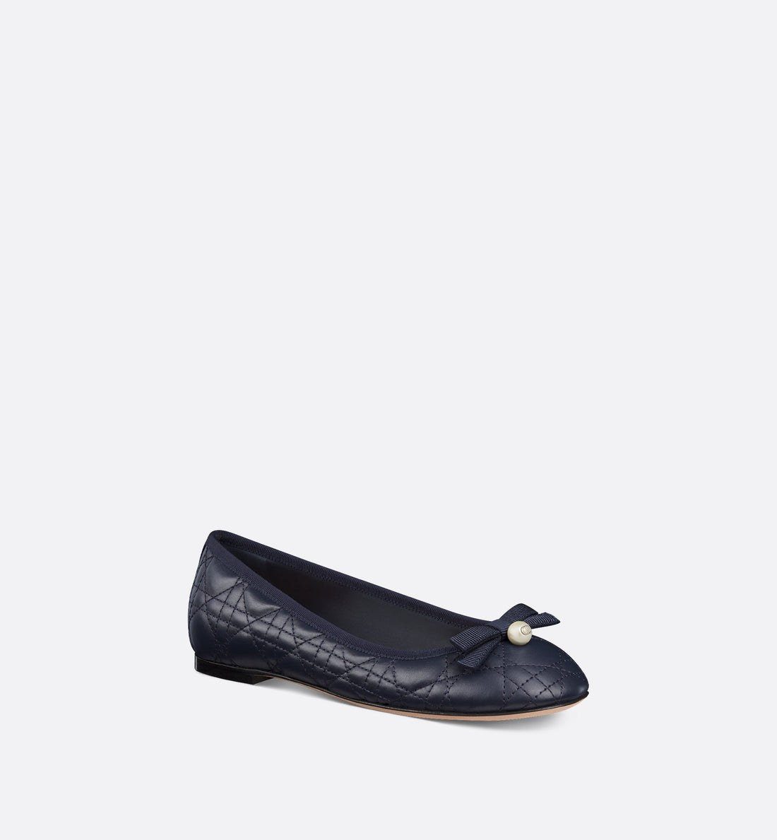 Ballet Flat Deep Blue Quilted Cannage Calfskin