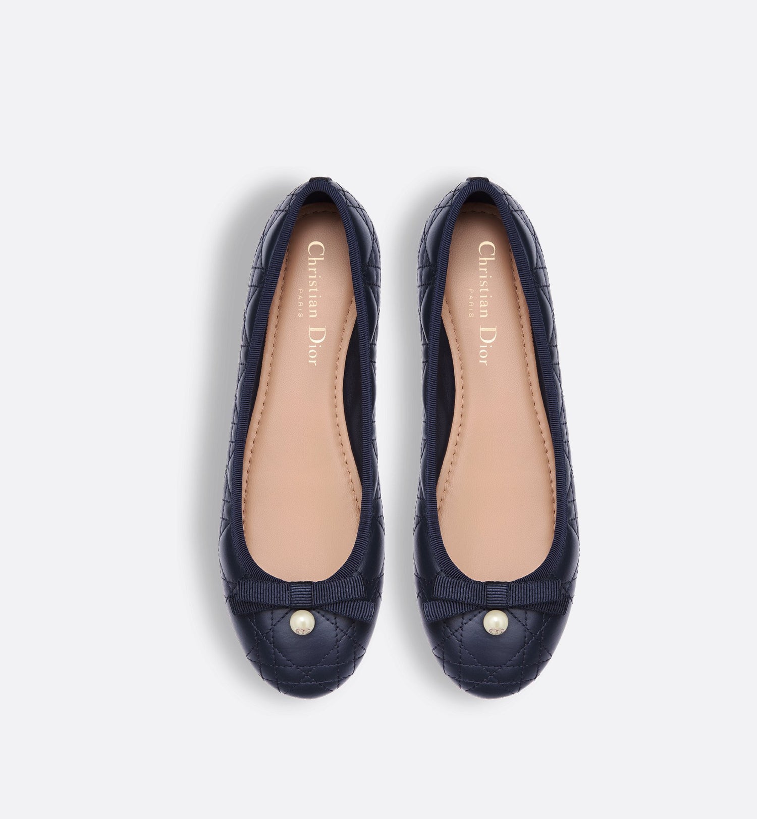 Dior Ballet Flat Deep Blue Quilted Cannage Calfskin