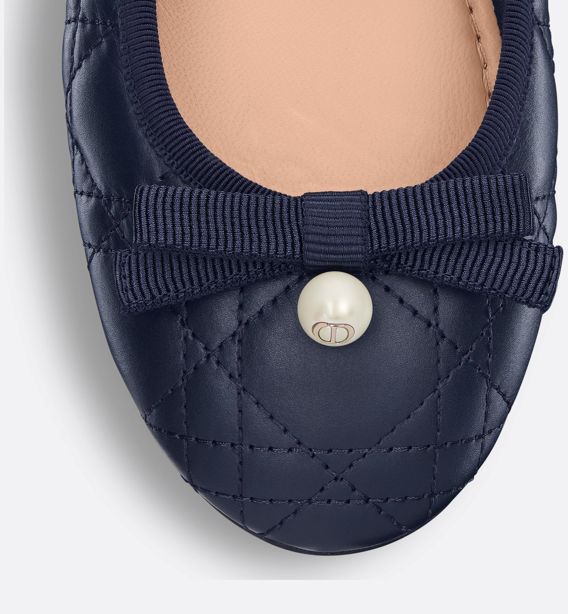 Dior Ballet Flat Deep Blue Quilted Cannage Calfskin