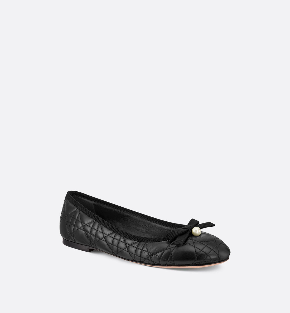 Ballet Flat Black Quilted Cannage Calfskin