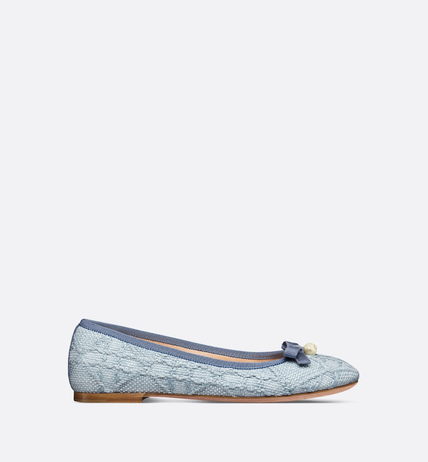 Ballet Flat Pastel Blue Cannage Raffia