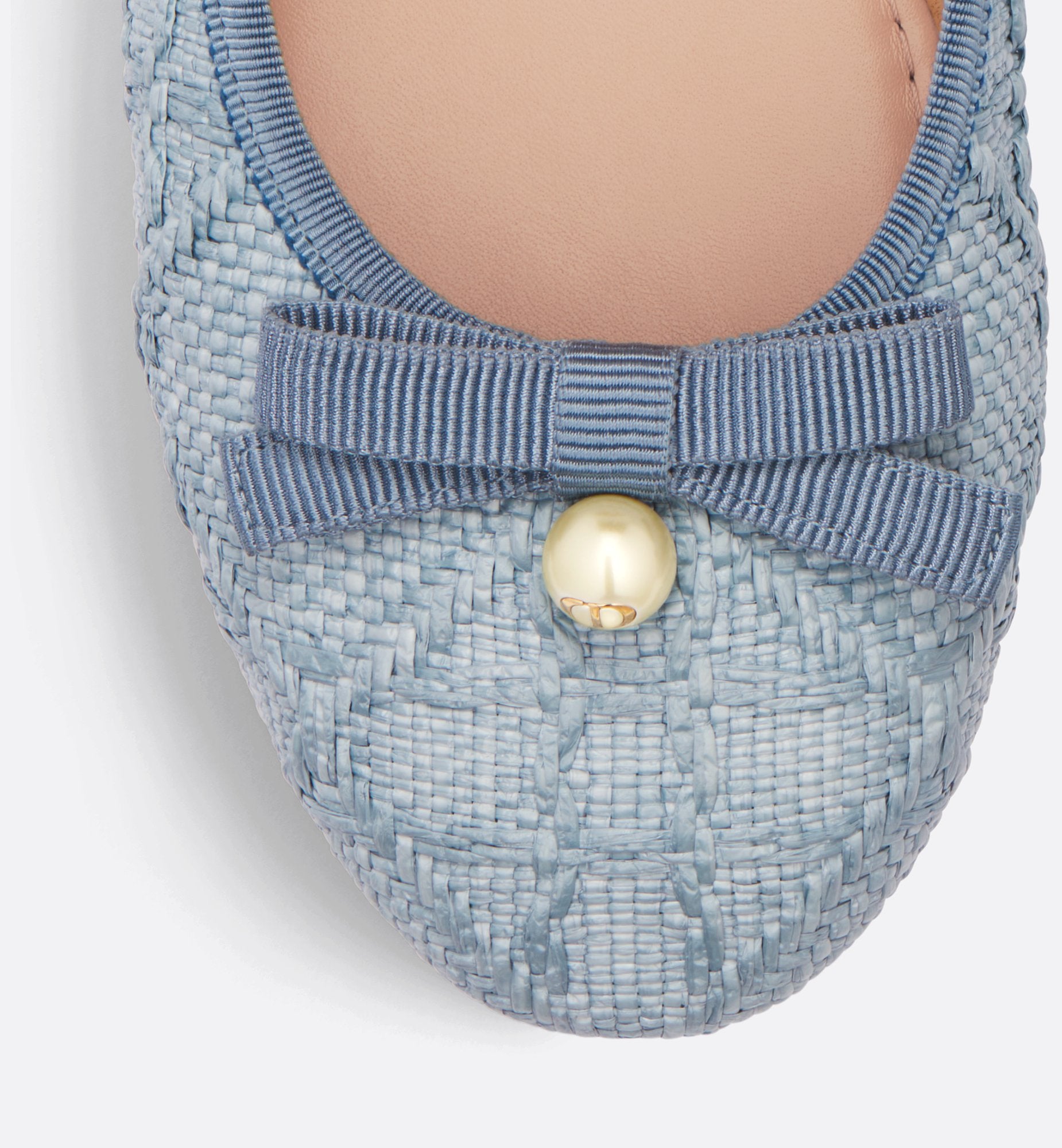 Ballet Flat Pastel Blue Cannage Raffia