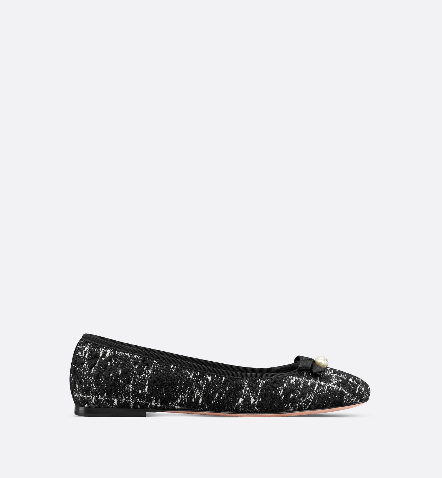 Dior Ballet Flat Black And White Cannage Tweed