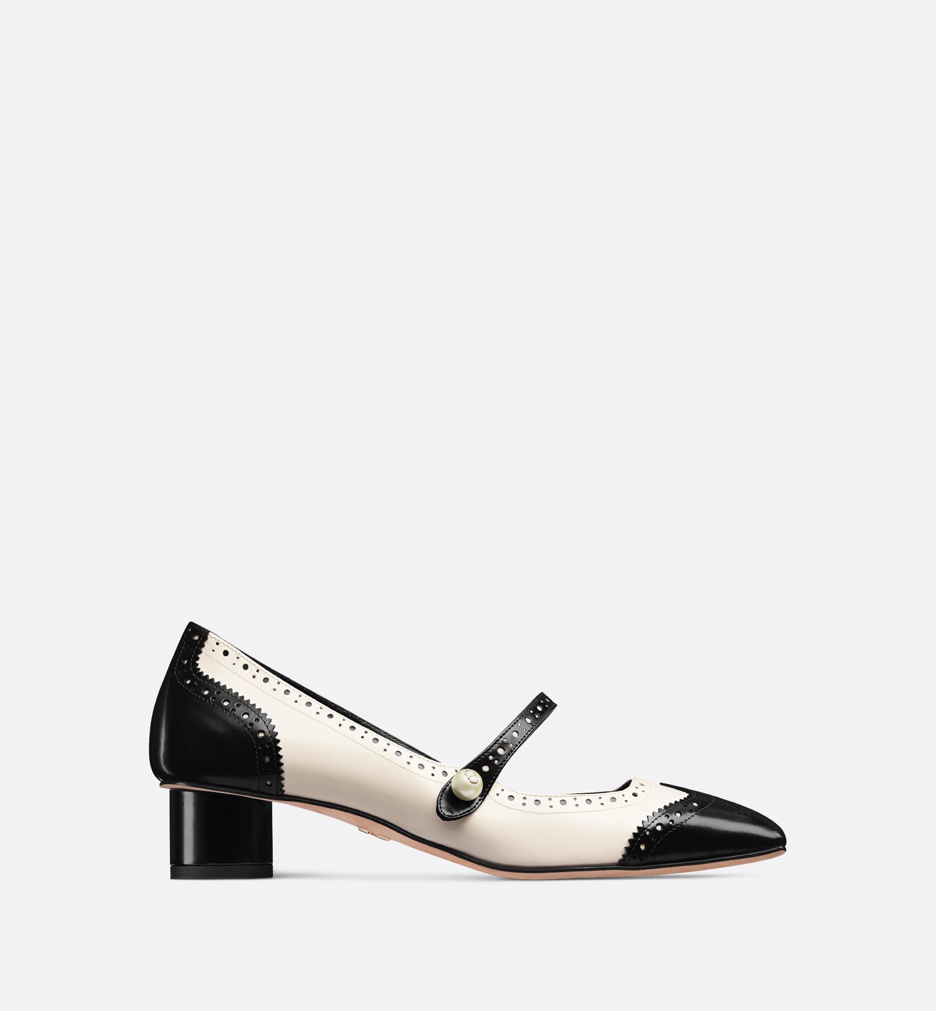 Spectadior Pump Black And White Perforated Calfskin