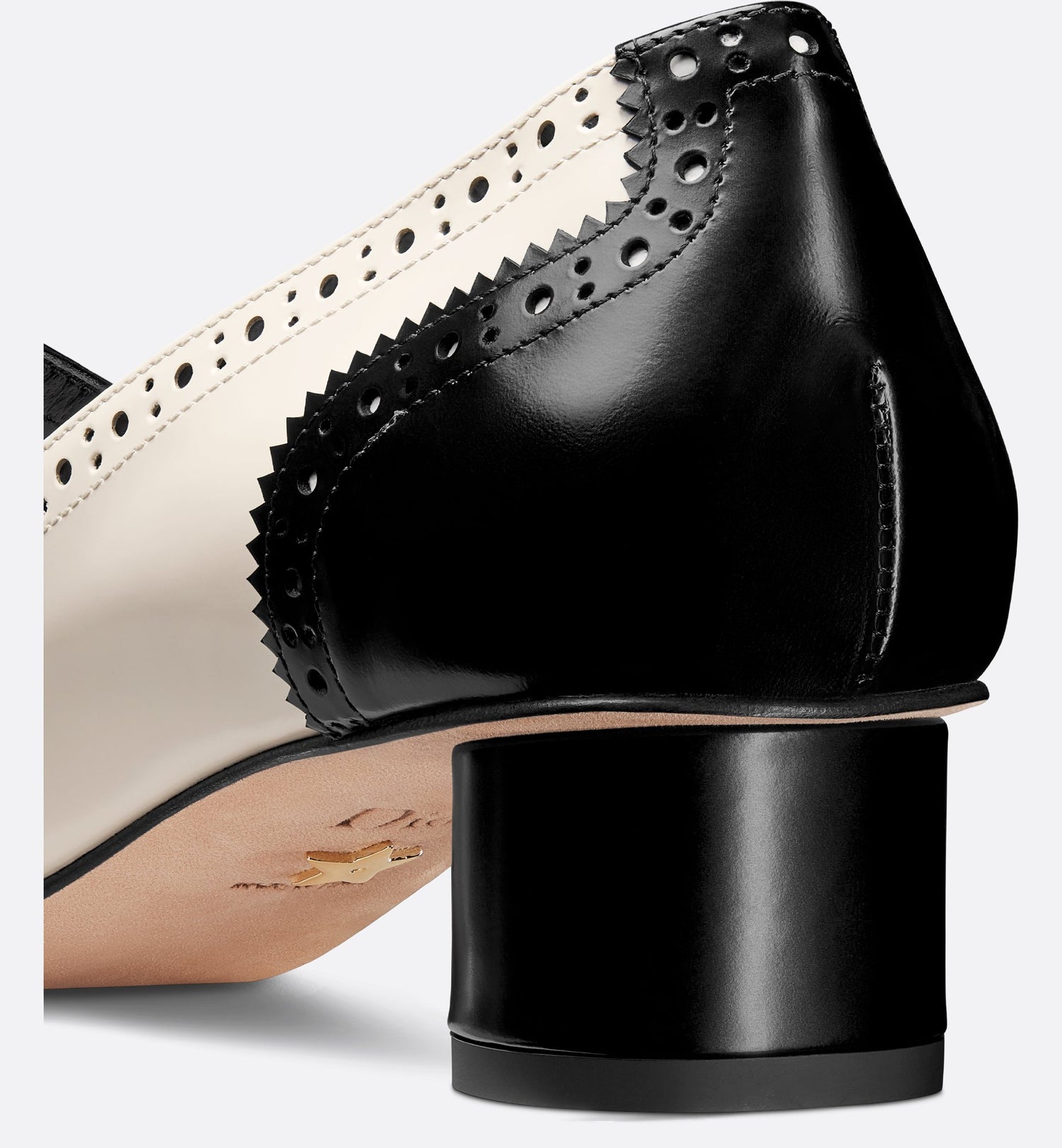 Spectadior Pump Black And White Perforated Calfskin