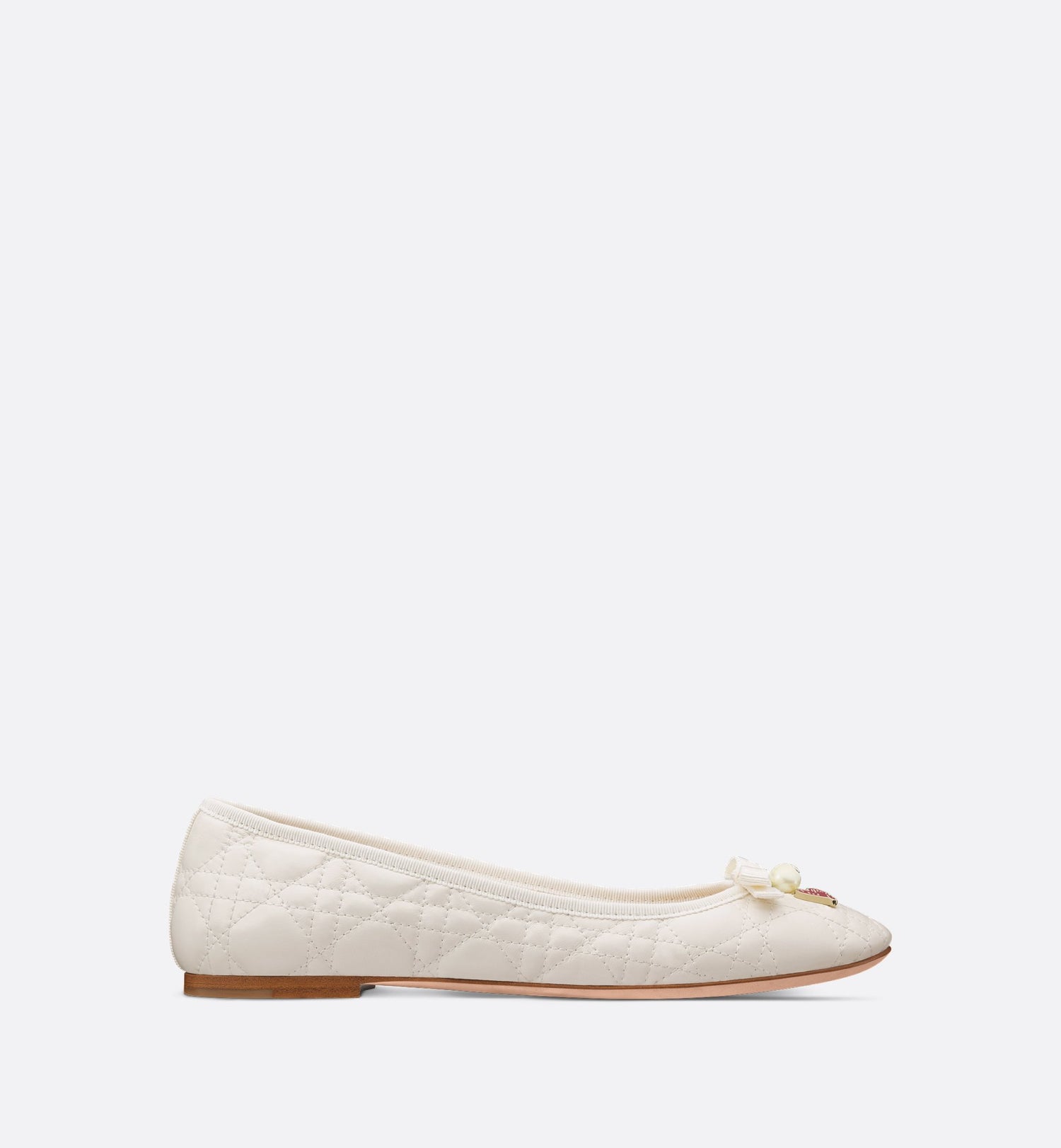 Dioramour Dior Ballet Flat White Quilted Cannage Calfskin