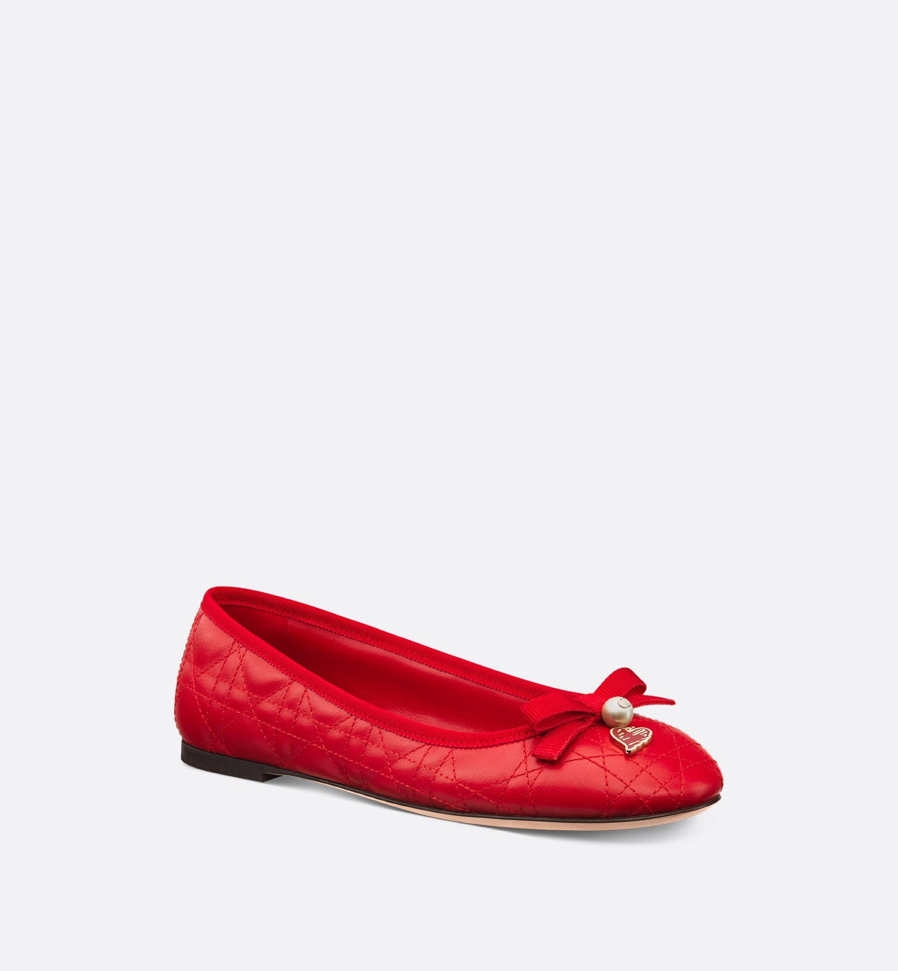 Dioramour Dior Ballet Flat Red Quilted Cannage Calfskin