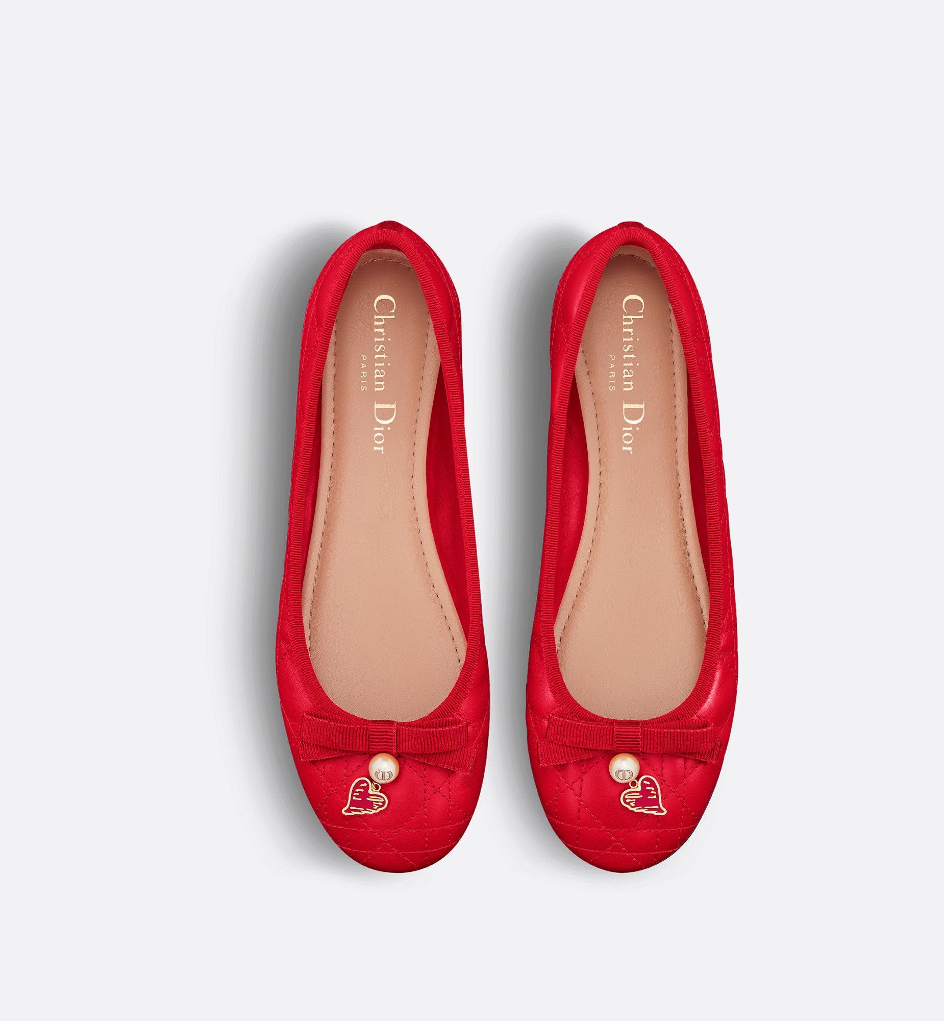 Dioramour Dior Ballet Flat Red Quilted Cannage Calfskin