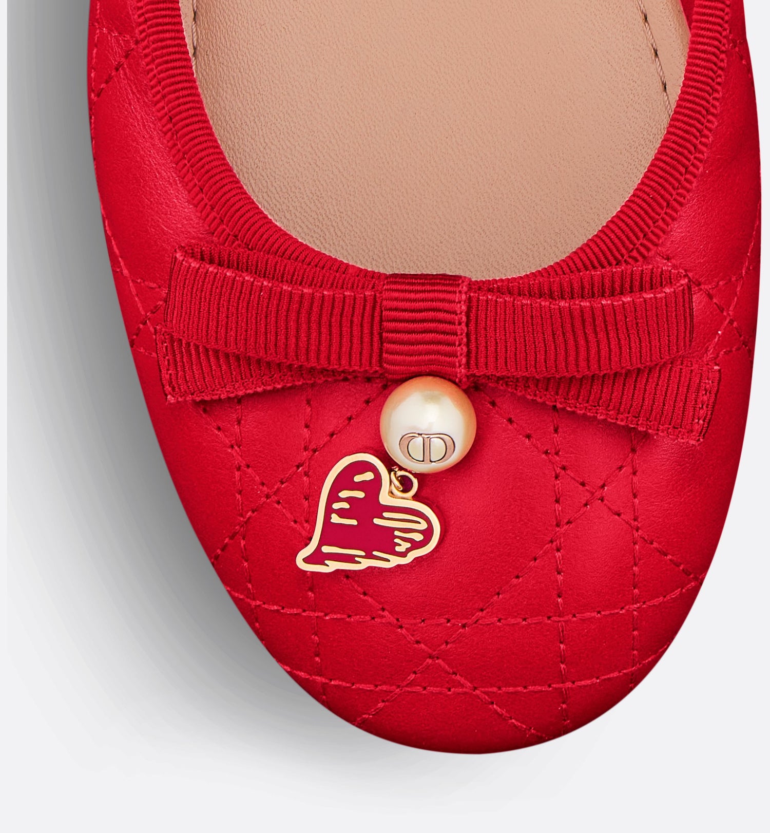 Dioramour Dior Ballet Flat Red Quilted Cannage Calfskin