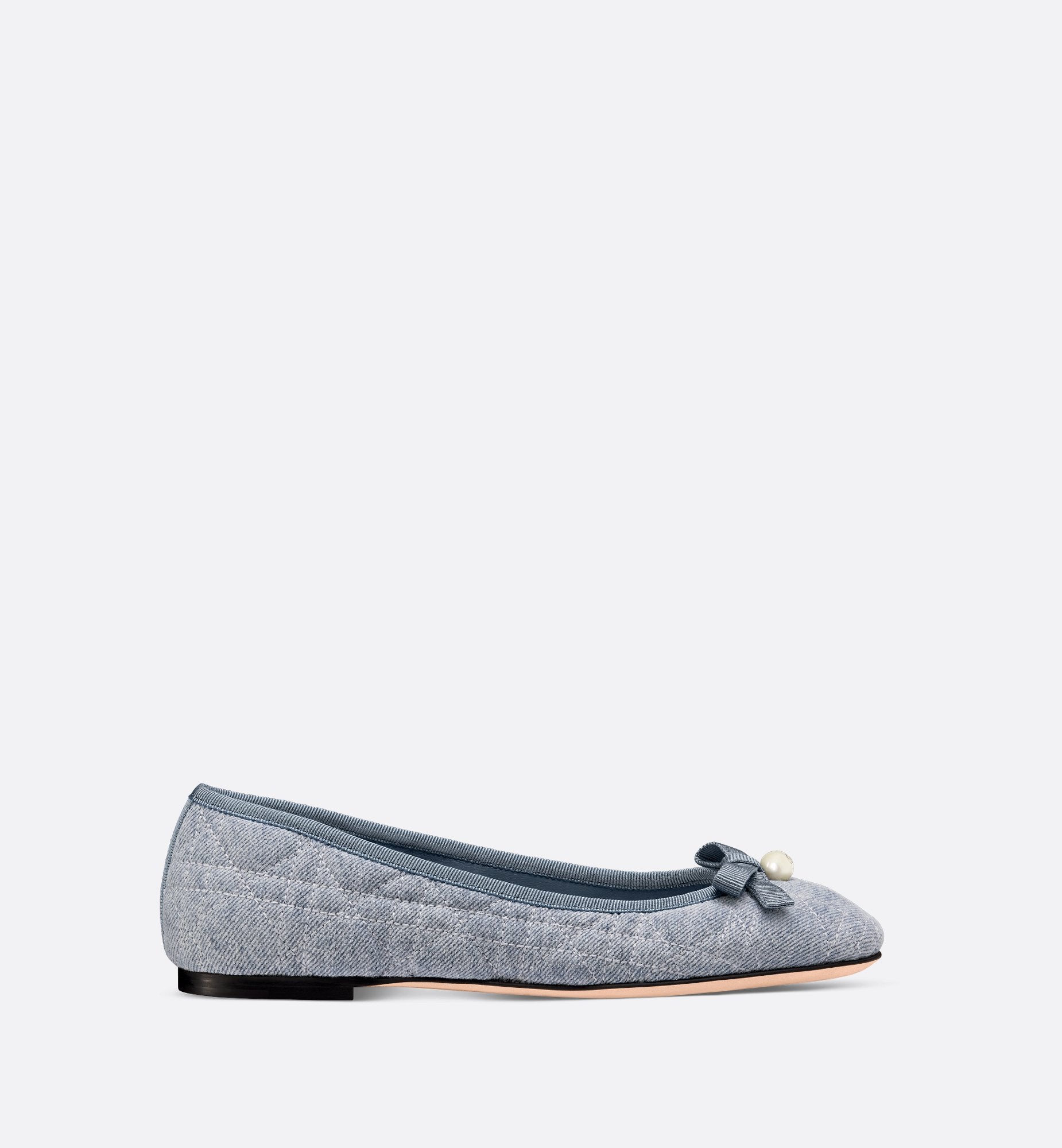 Dior Ballet Flat Blue Cannage Embroidered Denim