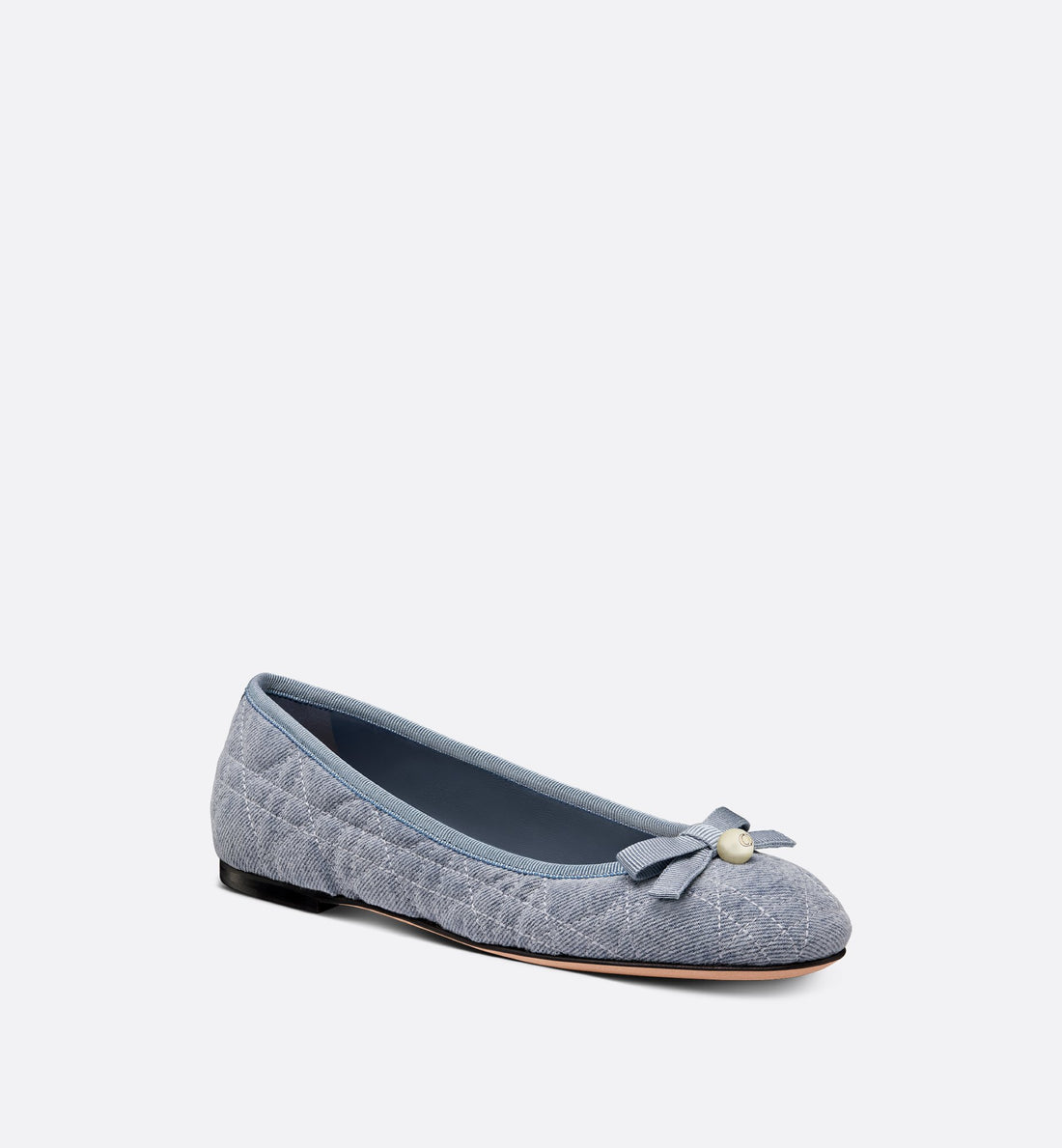 Dior Ballet Flat Blue Cannage Embroidered Denim