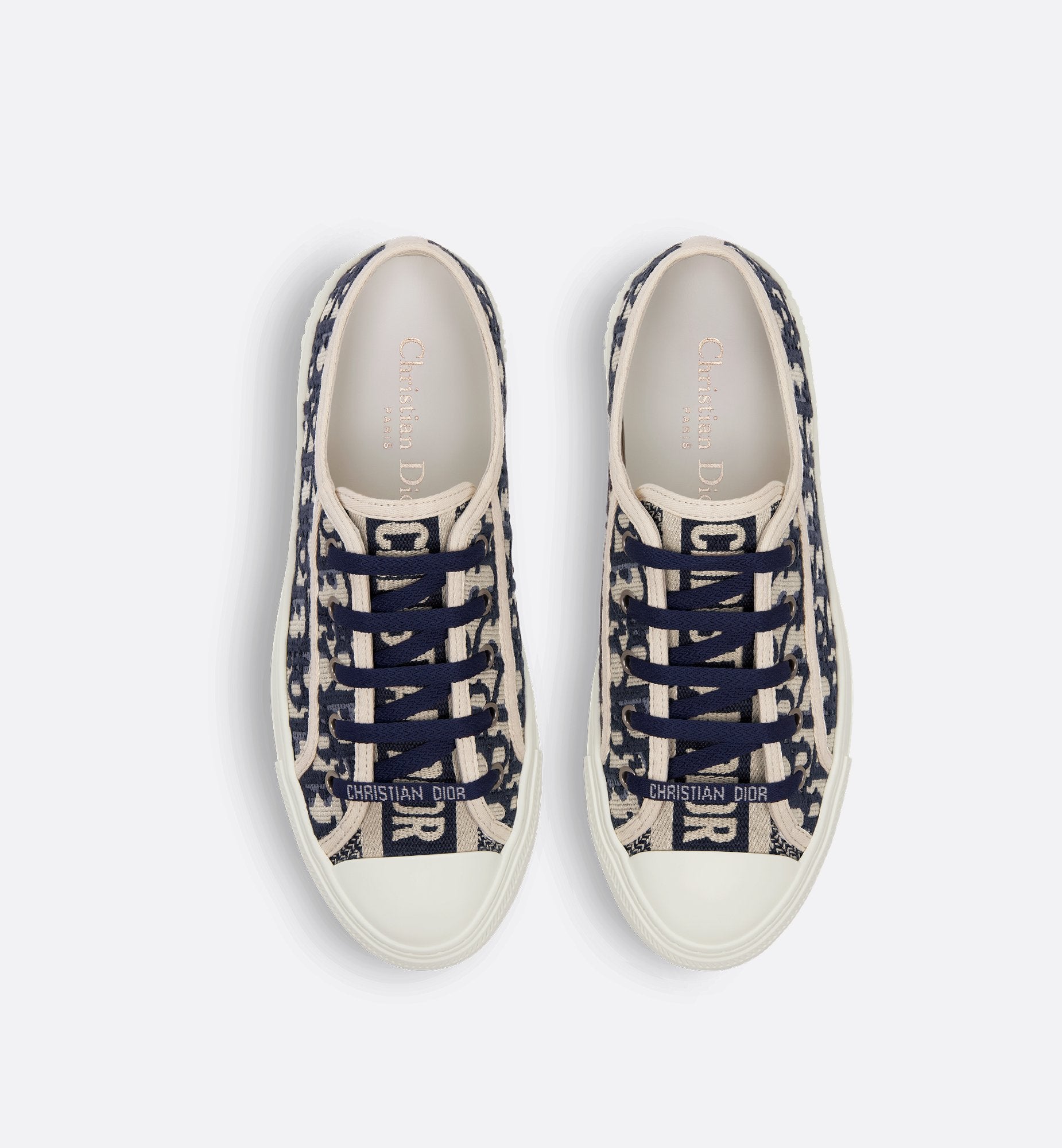 Walk N Dior Sneaker Deep Blue Oblique Embroidered Cotton