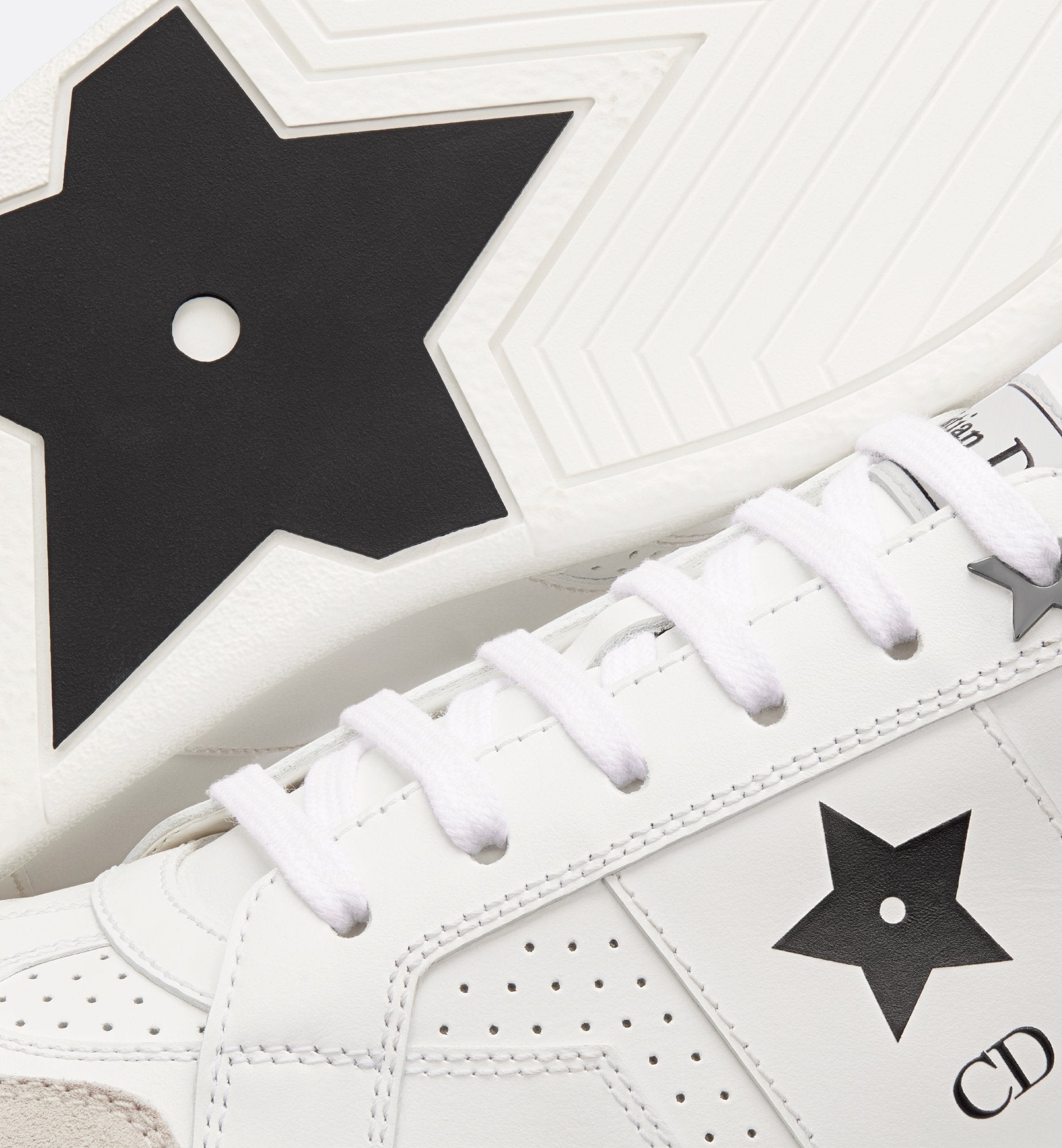 Dior Star Sneaker White Calfskin And Suede