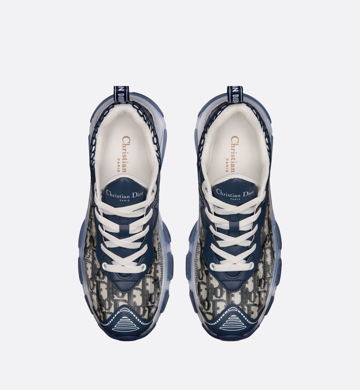 Vibe Sneaker Deep Blue Oblique Technical Fabric And Transparent Rubber