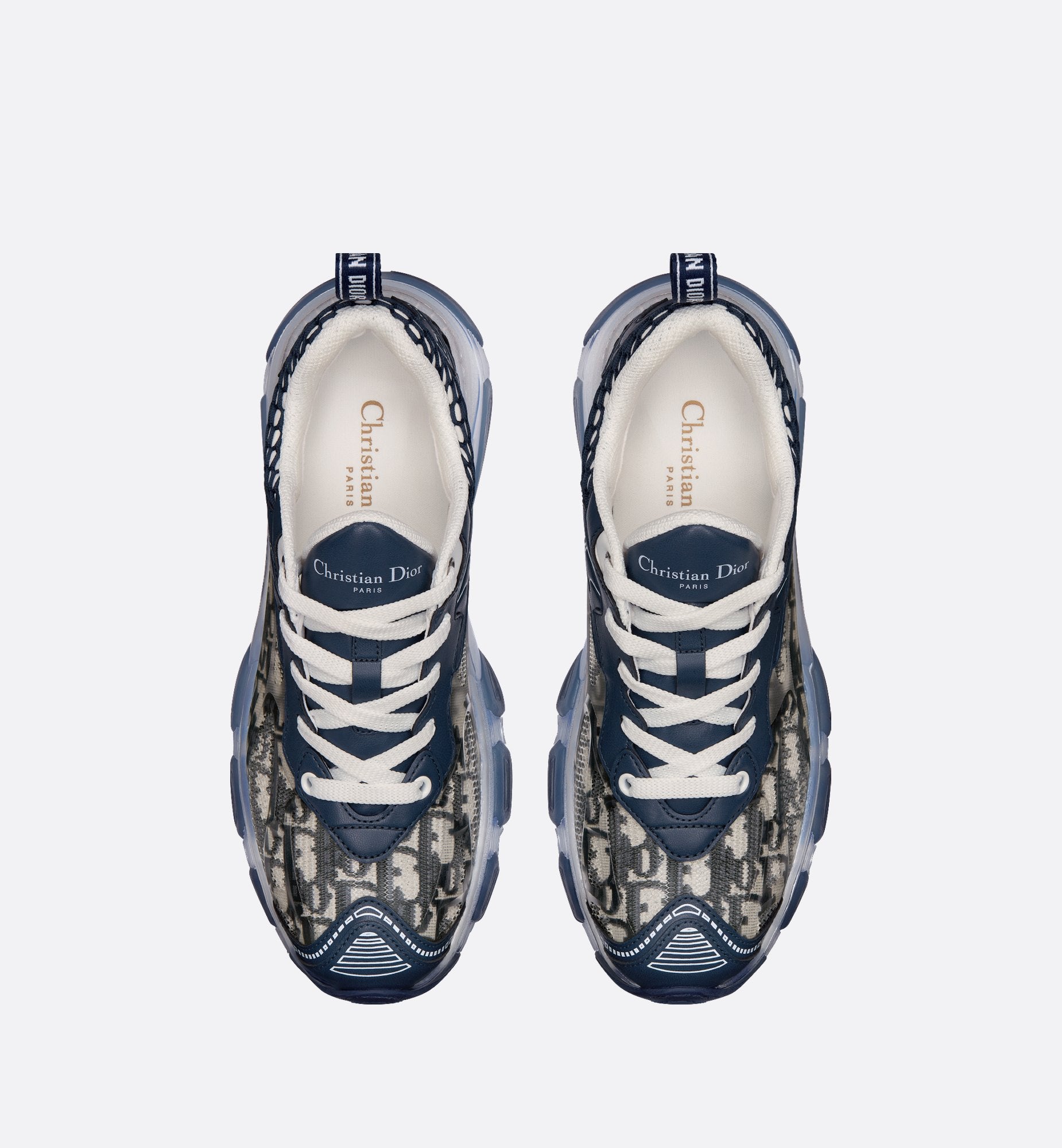 Dior Vibe Sneaker Deep Blue Dior Oblique Technical Fabric And Transparent Rubber