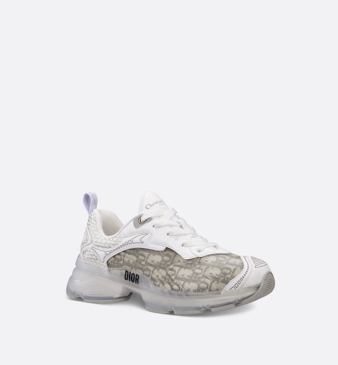 Dior Vibe Sneaker Gray Dior Oblique Technical Fabric And Transparent Rubber