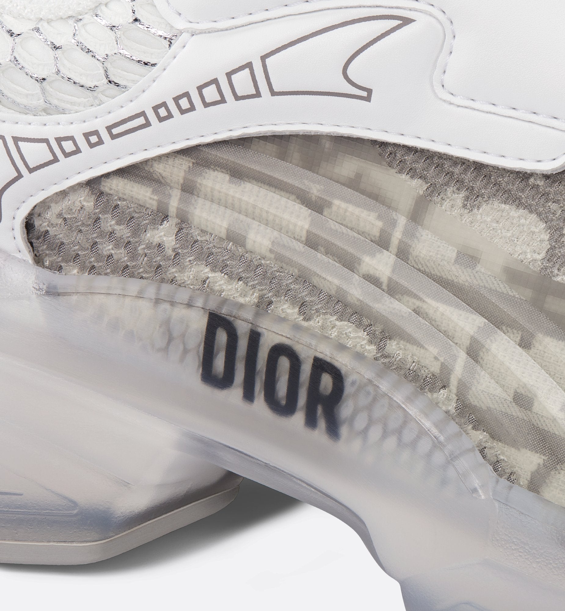 Dior Vibe Sneaker Gray Dior Oblique Technical Fabric And Transparent Rubber