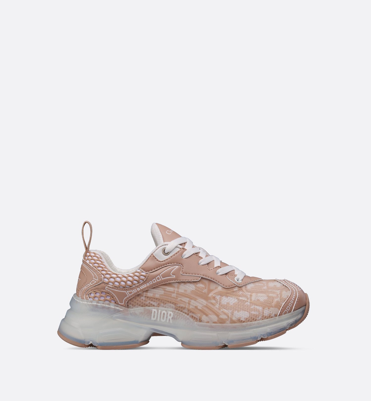 Vibe Sneaker Nude Oblique Technical Fabric And Transparent Rubber