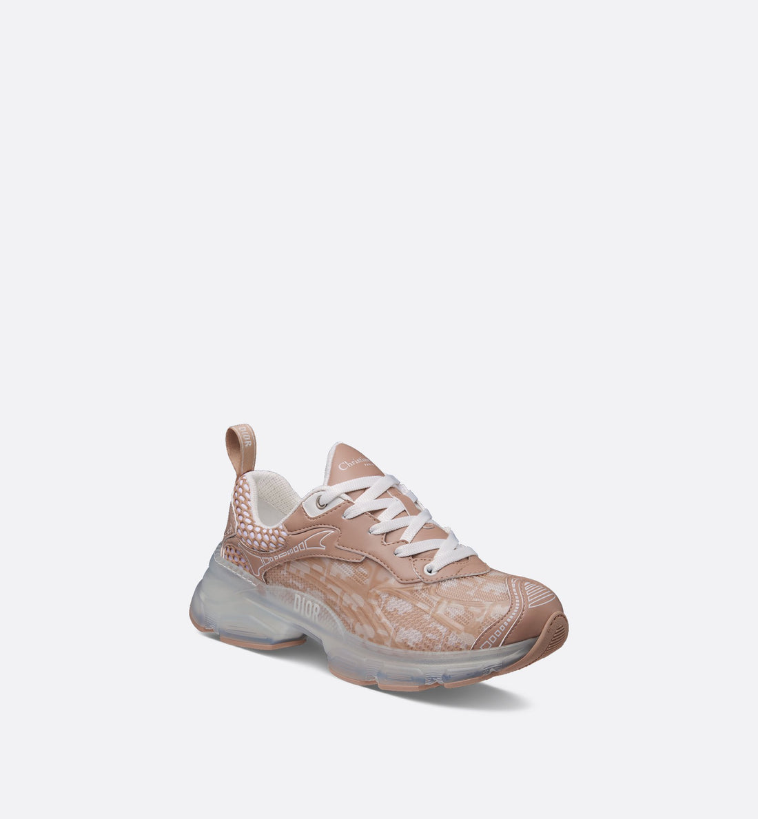 Vibe Sneaker Nude Oblique Technical Fabric And Transparent Rubber