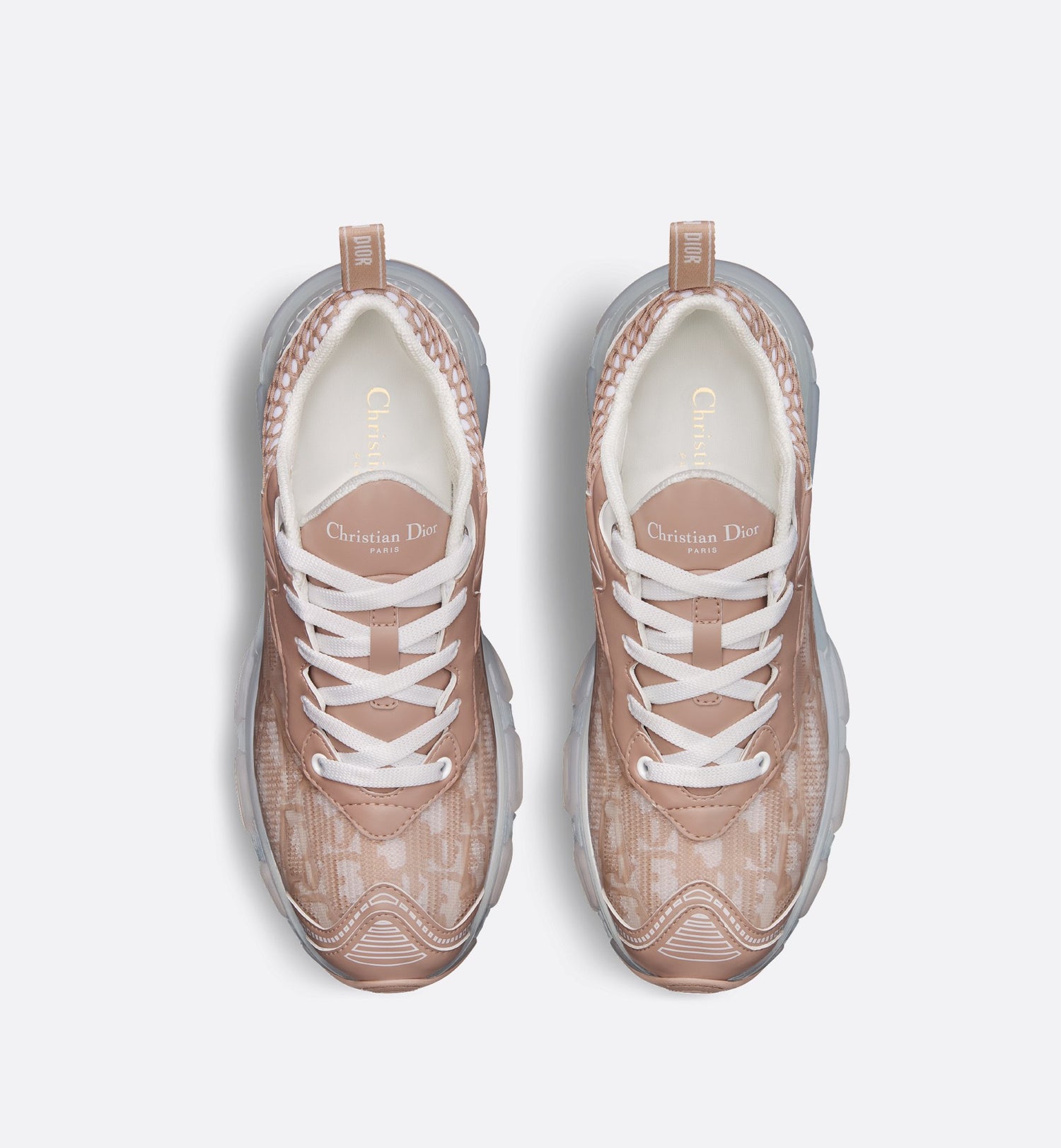 Dior Vibe Sneaker Nude Dior Oblique Technical Fabric And Transparent Rubber