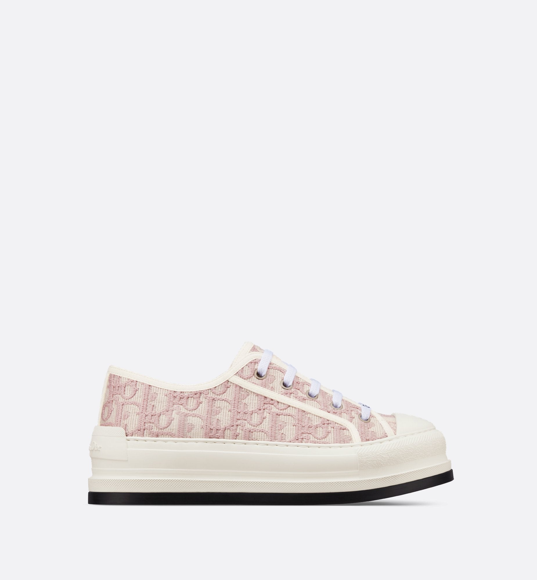 Walk N Dior Platform Sneaker Nude Oblique Embroidered Cotton