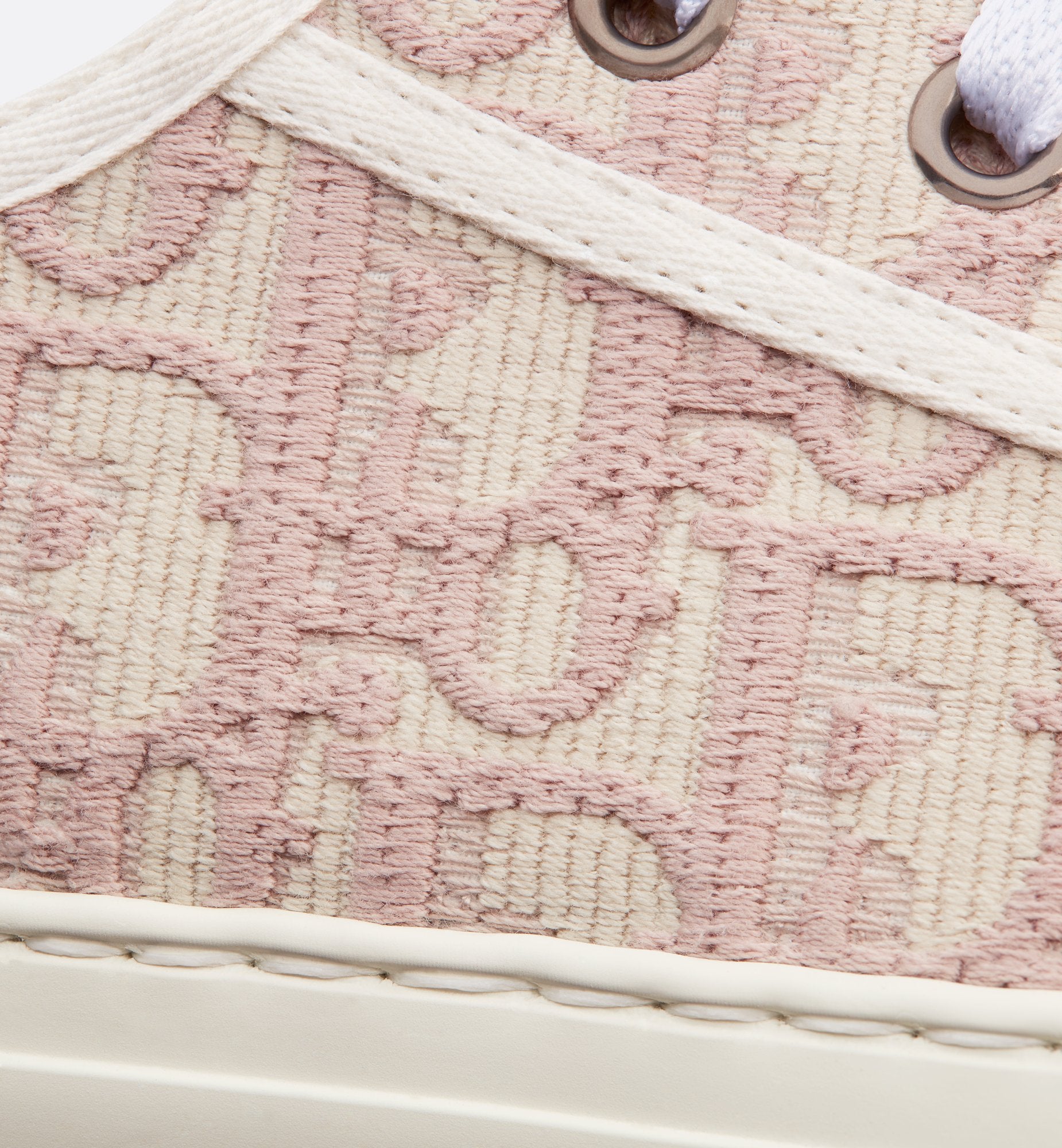 Walk N Dior Platform Sneaker Nude Oblique Embroidered Cotton