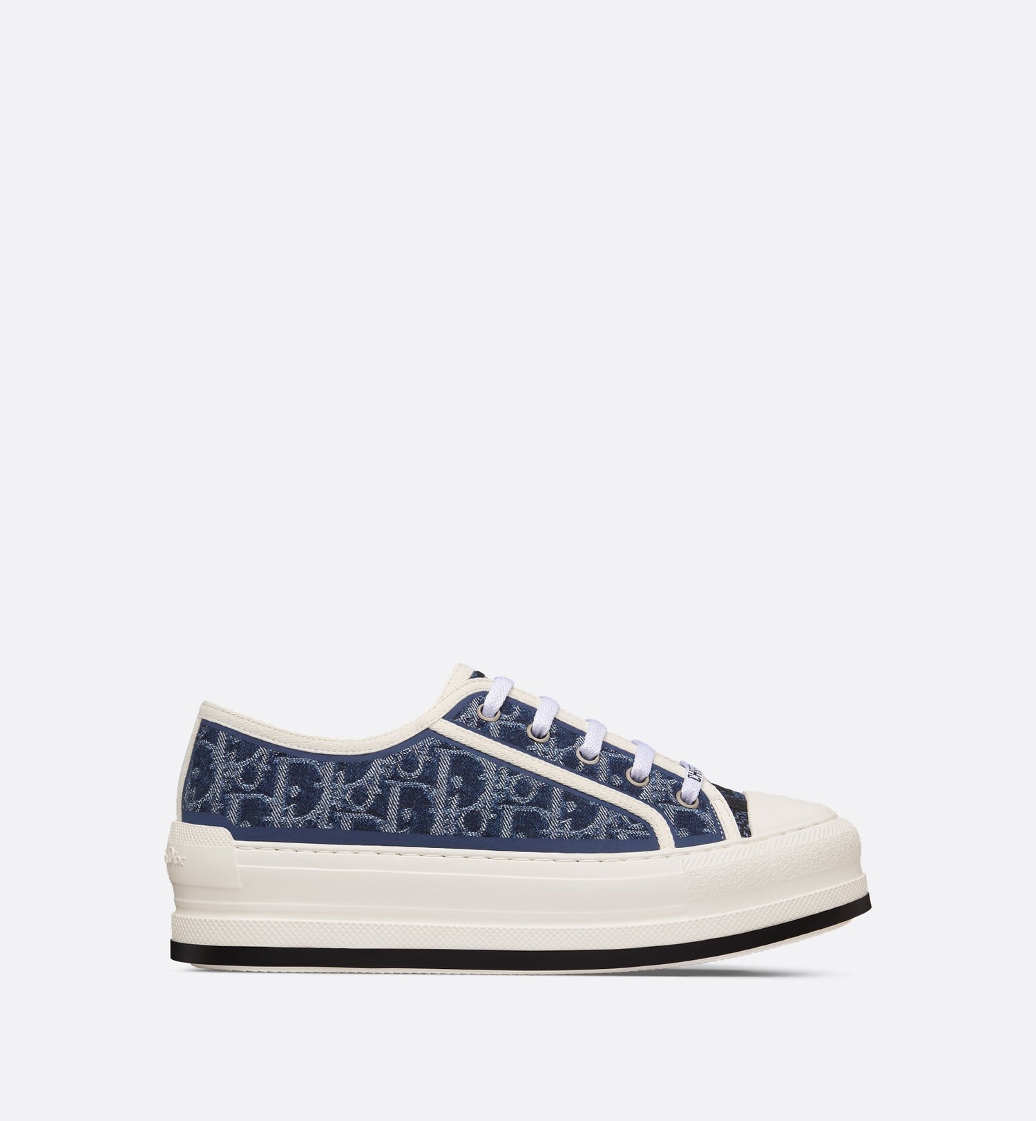 Walk N Dior Platform Sneaker Blue Stonewashed Effect Cotton Denim Embroidered With Dior Oblique Motif